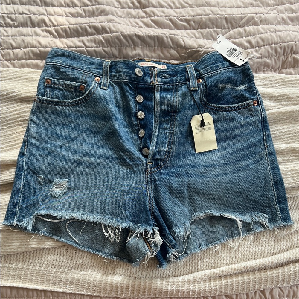 Levi's Distressed Blue Jean Shorts